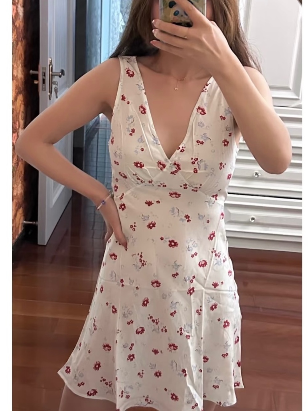 French Style Floral Mini Dress